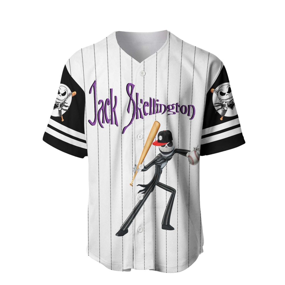 Jack Skellington Baseball Jersey – Unique Striped Sporty Tee For Fans , Limited Edition