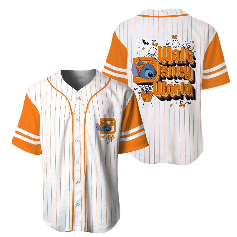 Disney Halloween Baseball Jersey – Fun Stitch &amp; Ghosts Design For Fans