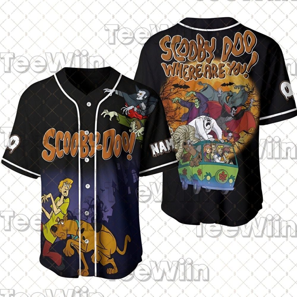 Scooby-Doo Baseball Jersey - Vibrant Cartoon Print, Perfect For Fans!