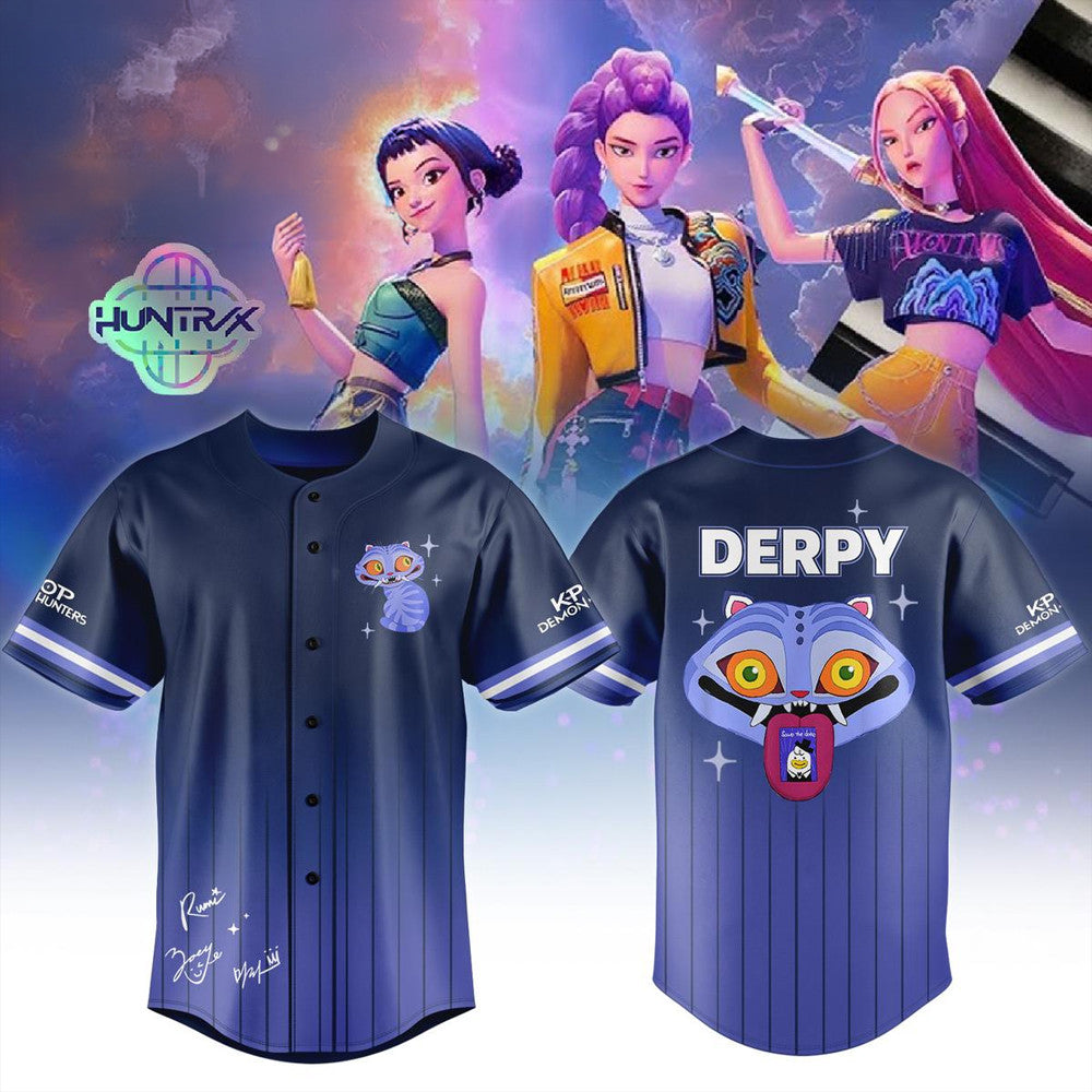 Kpop Demon Hunters 2026 Derpy Tiger Baseball Jersey Kpop Demon Hunters Merch Gifts For Fans