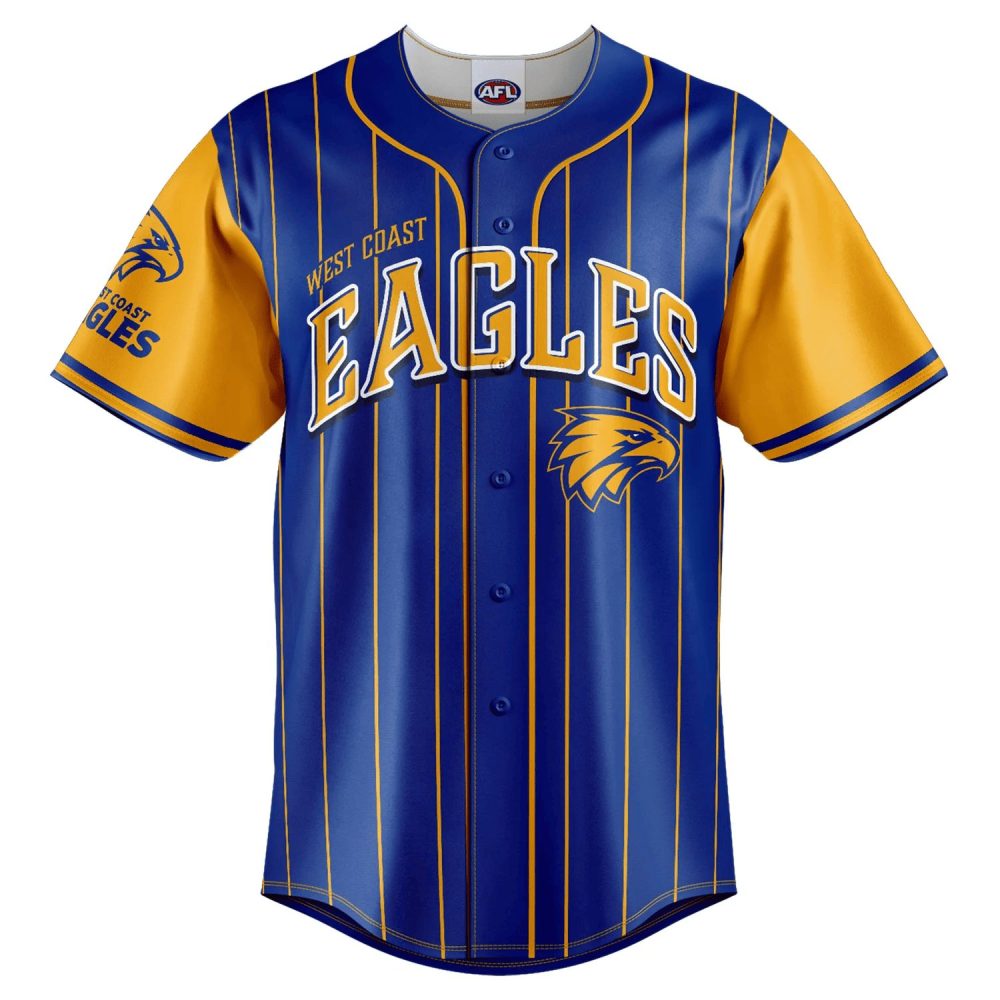 West Coast Eagles Baseball Jersey Afl West Coast Eagles Merch Gifts For Fans