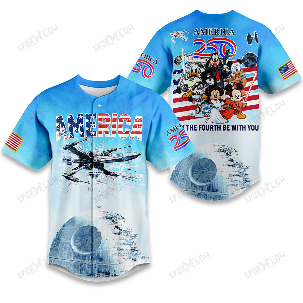Star Wars Disney America 250 May The Fourth Be With You Baseball Jersey