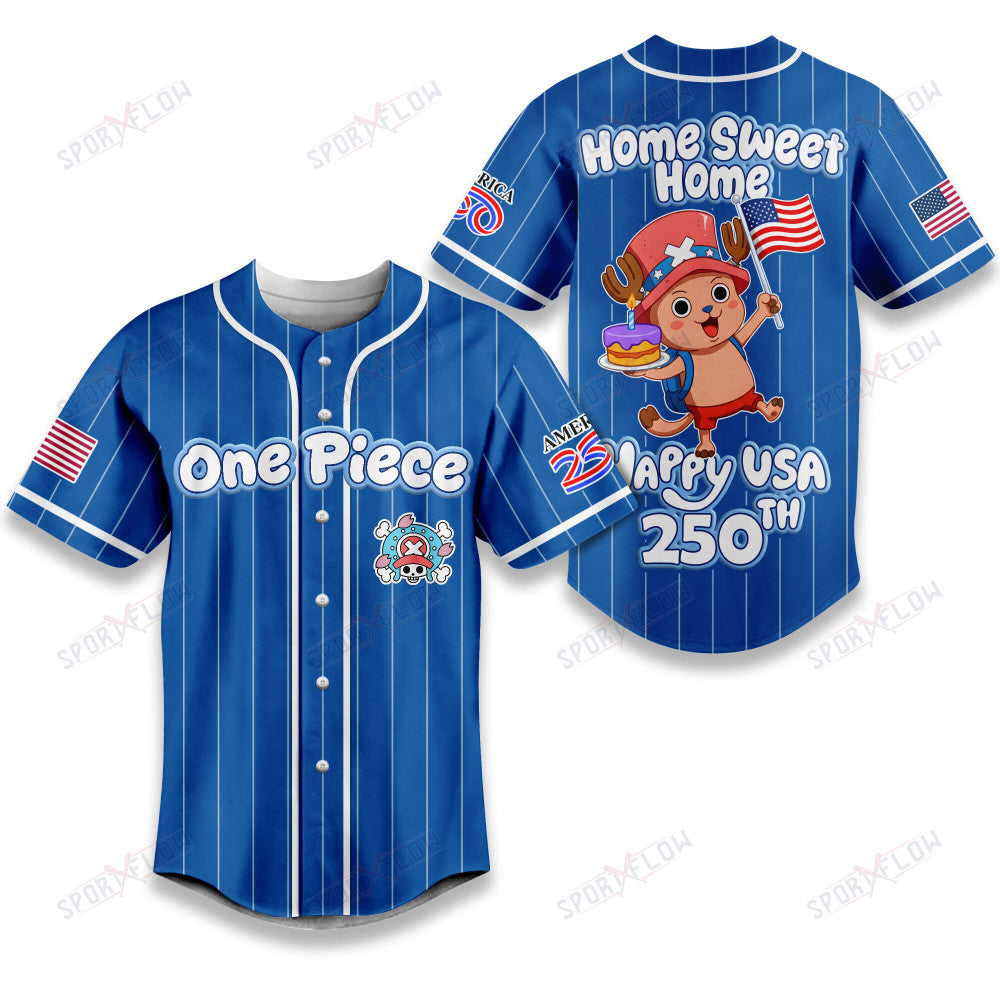 One Piece Chopper Home Sweet Home Happy Usa 250Th Baseball Jersey