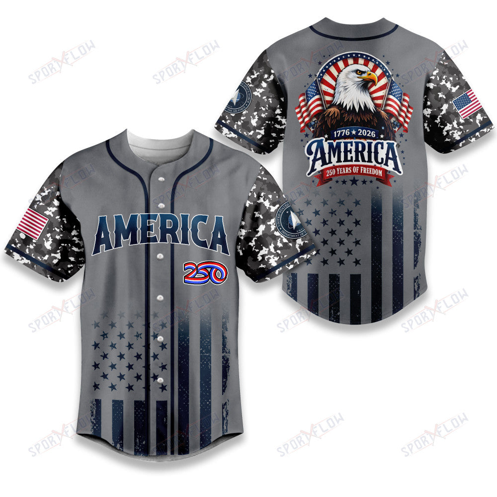 United States Space Force Military 250Th Birthday Anniversary Baseball Jersey