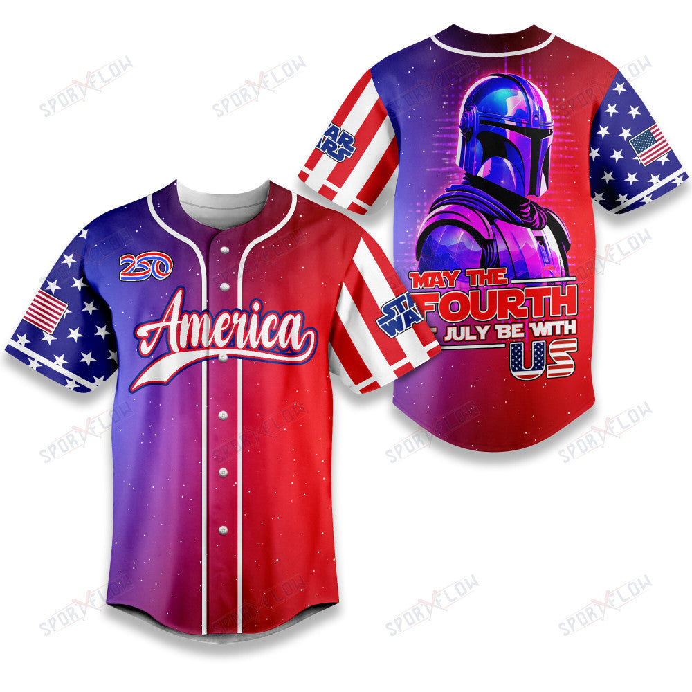 Star Wars The Mandalorian May The 4Th Of July Be With Us 250 Years Baseball Jersey