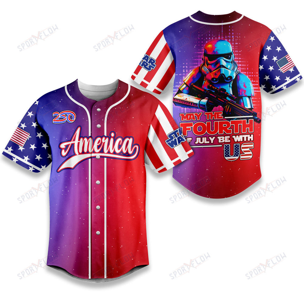 Star Wars Stormtrooper May The 4Th Of July Be With Us 250 Years Baseball Jersey