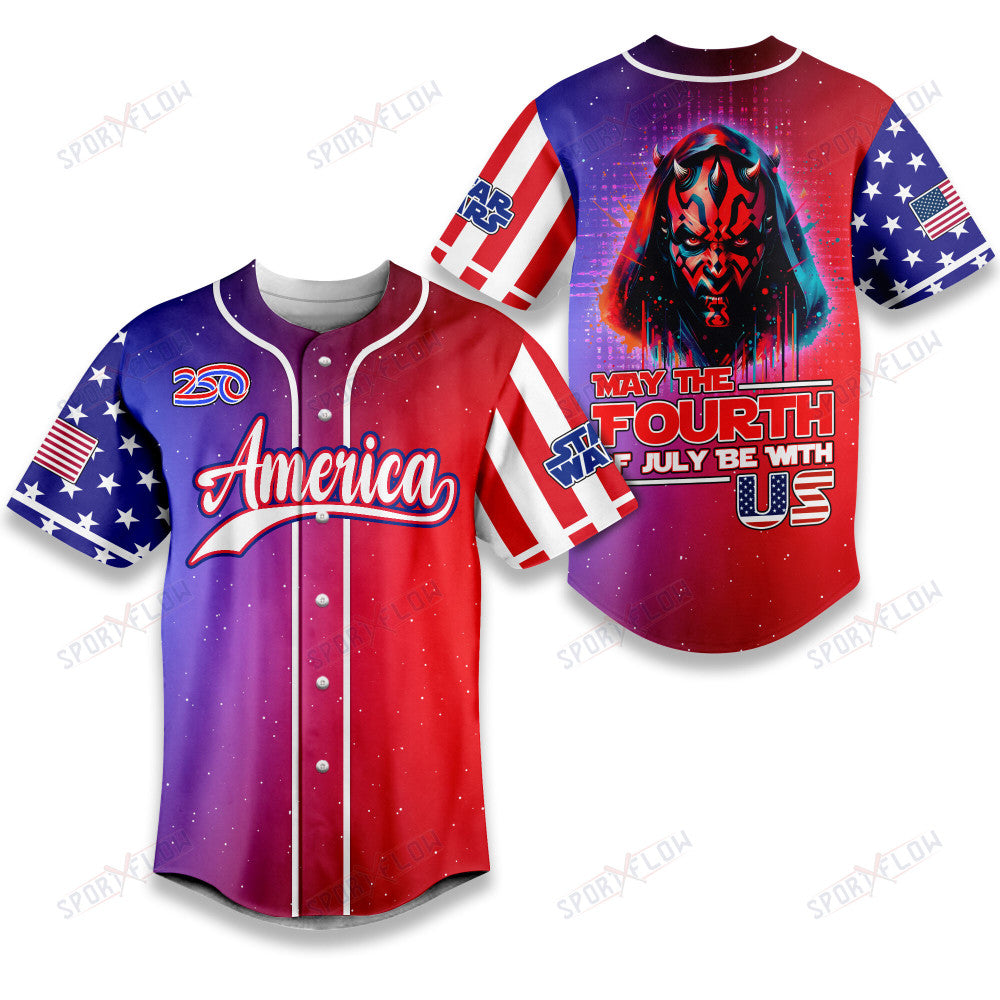 Star Wars Darth Maul May The 4Th Of July Be With Us 250 Years Baseball Jersey