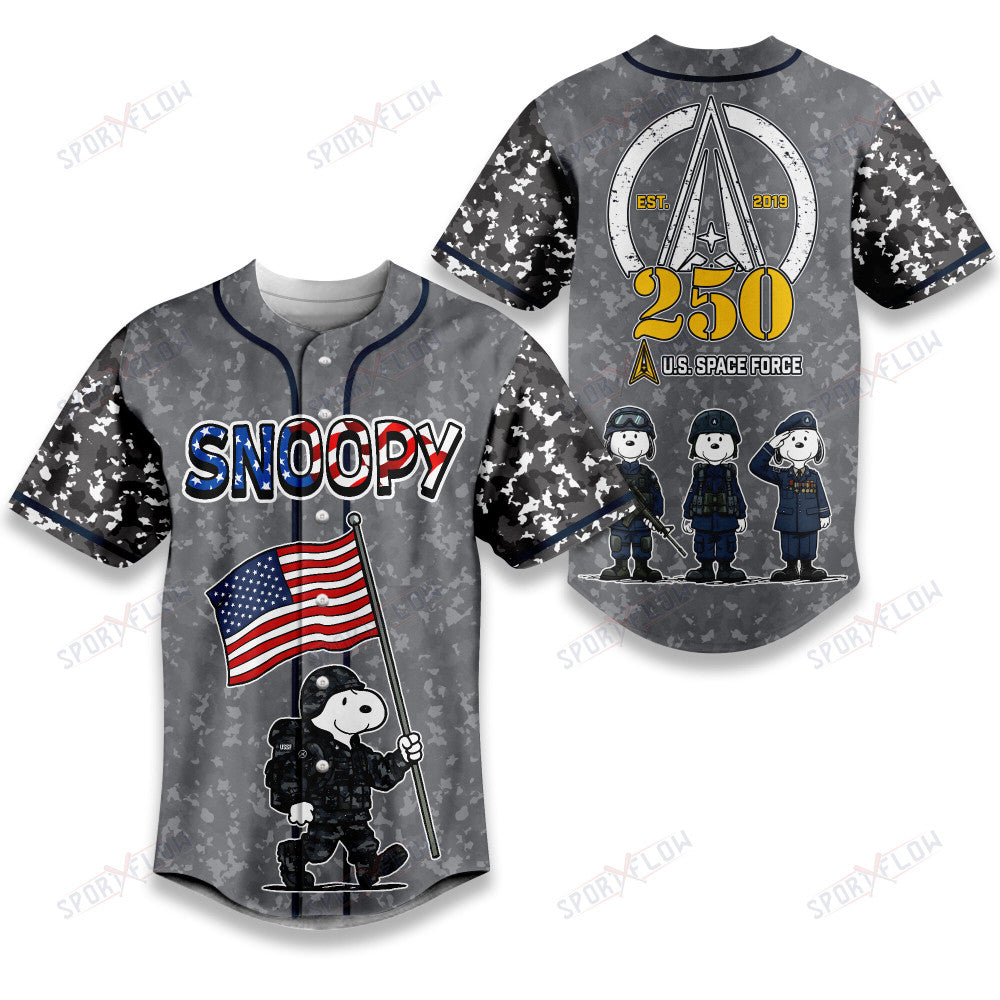 Snoopy Ussf Celebrate 250 Years Of American Independence Baseball Jersey