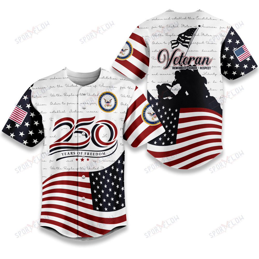 Us Navy 250 Years Of Liberty Anthem Baseball Jersey