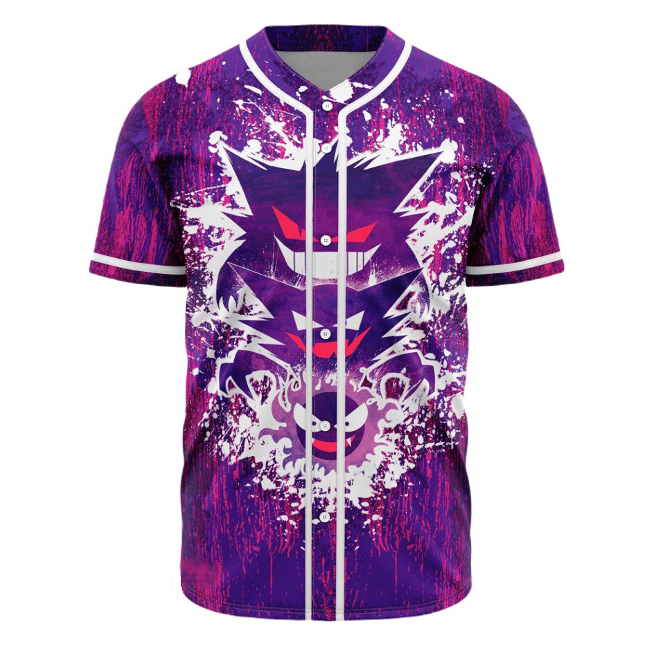 Vibrant Purple Ghost-Themed Baseball Jersey – Unisex Sportswear With Bold Design