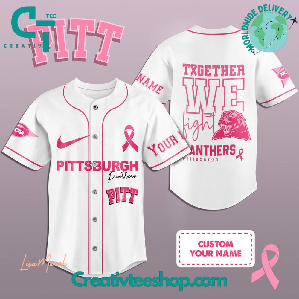 Pittsburgh Panthers Breast Cancer Together We Fight Baseball Jersey