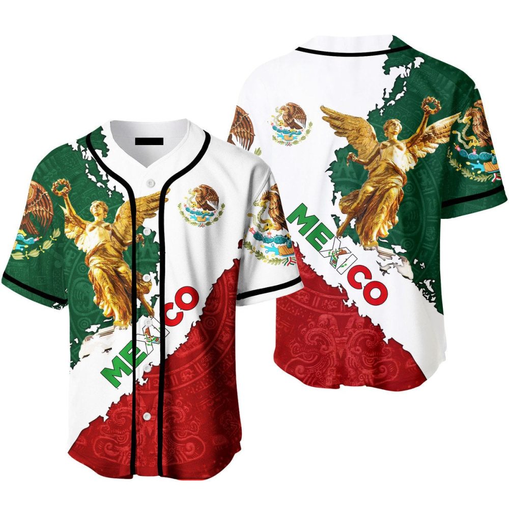 Vibrant Mexican Flag Baseball Jersey – Celebrate In Style &amp; Comfort!