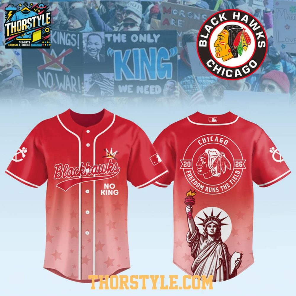 Chicago Blackhawks X No Kings No War 2026 Gameday Baseball Jersey