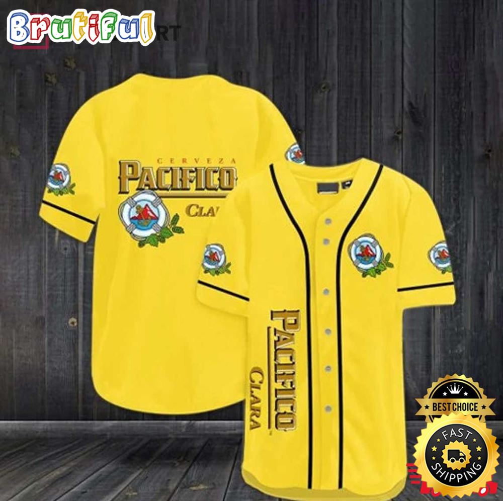 Christmas Gift Lover Beer Yellow Pacifico Beer Baseball Jersey