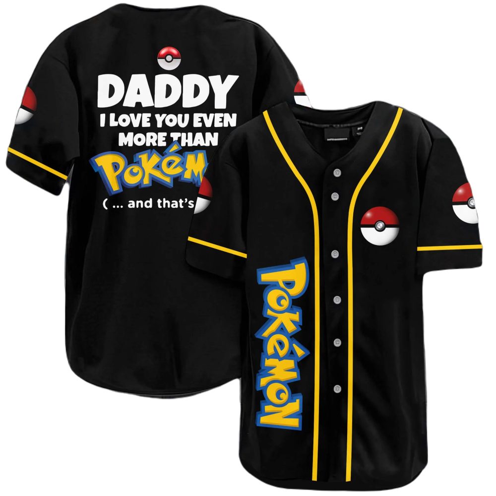 Pokémon Daddy Love Baseball Jersey - Perfect Gift For Pokémon Fans!