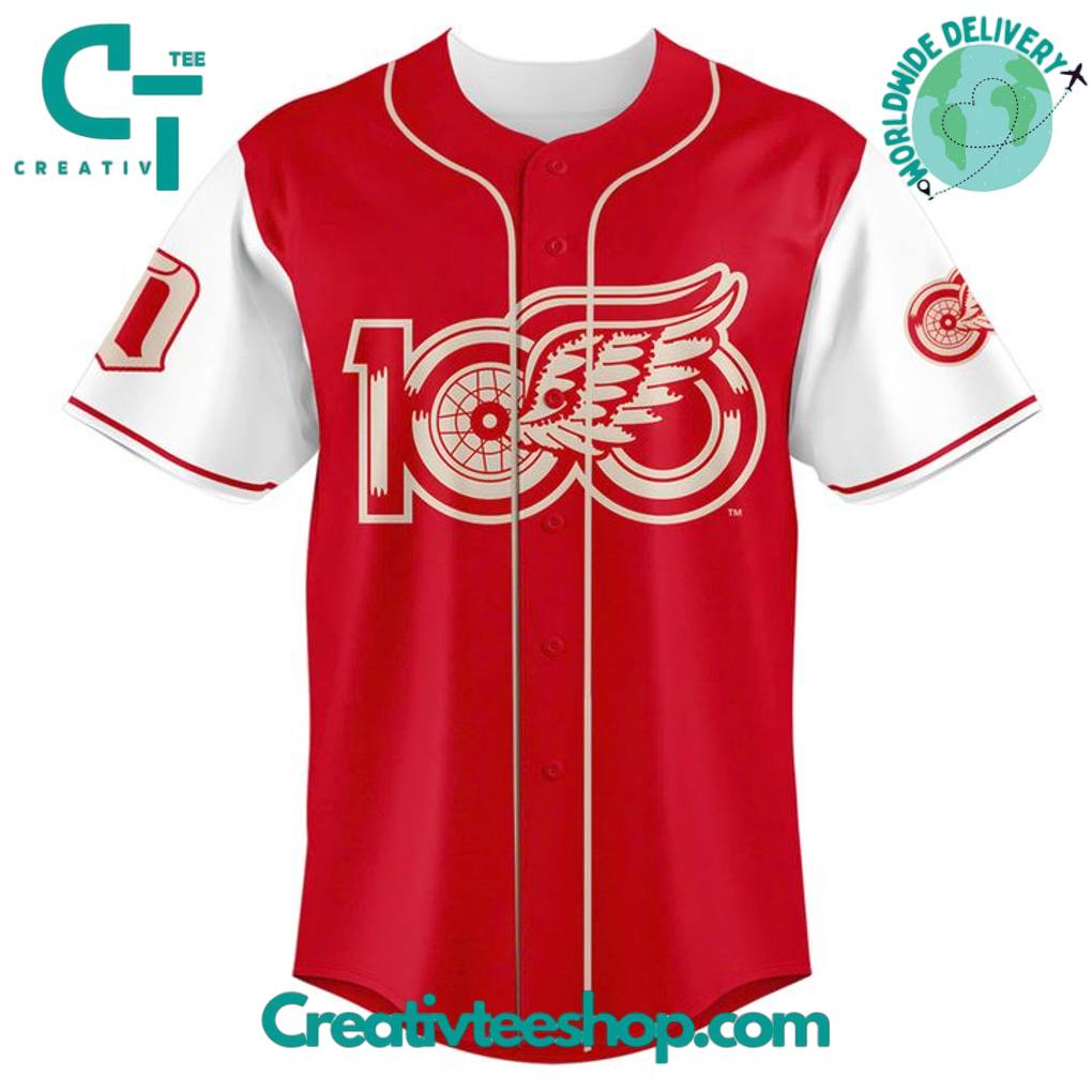 Detroit Red Wings "100 Years Of Hockeytown" Special Baseball Jersey