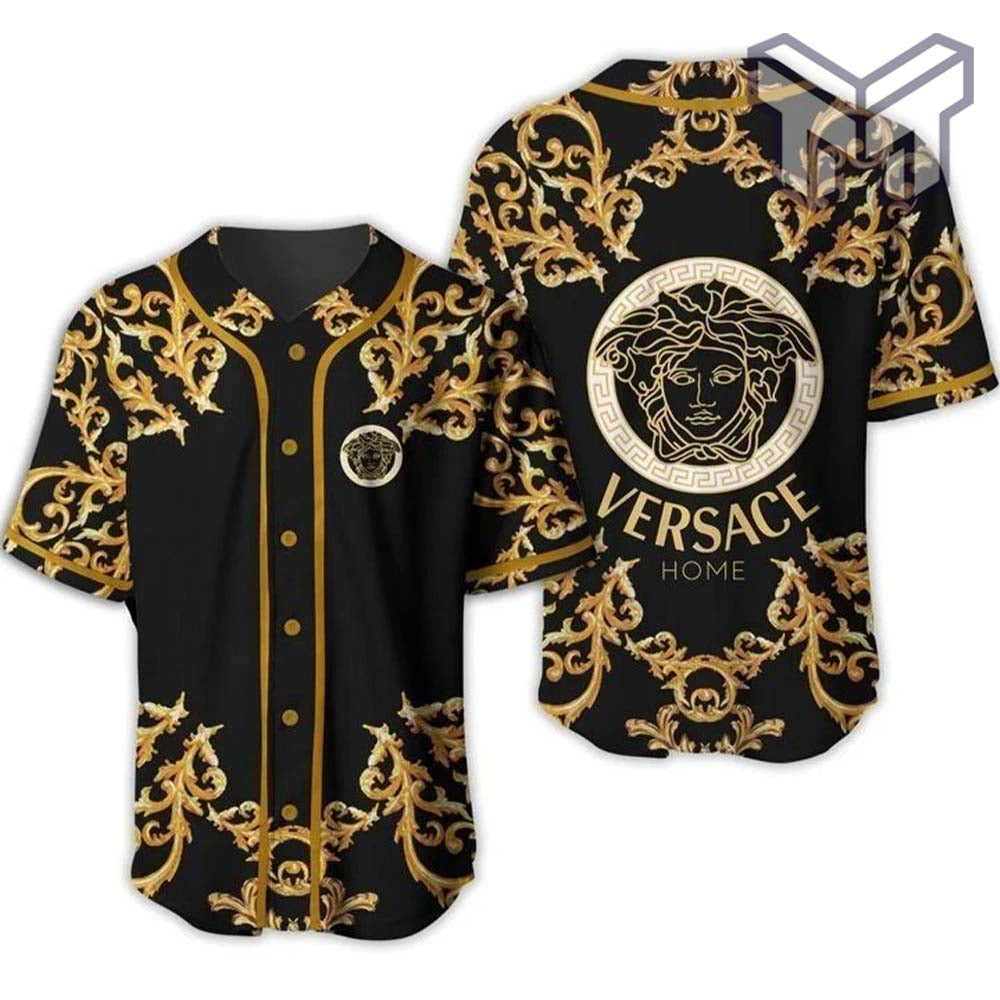 Gianni Versace Black Gold Baseball Jersey Shirt Luxury Clothing Clothes Sport For Men Women Hot