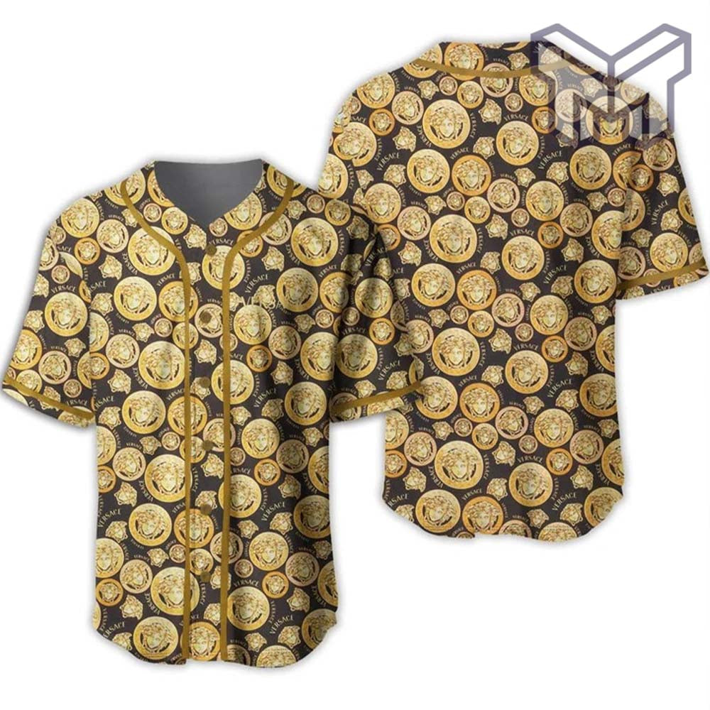 Gianni Versace Gold Baseball Jersey Shirt Luxury Clothing Clothes Sport For Men Women Hot