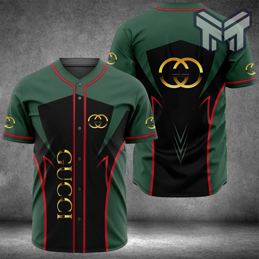 Gucci Green Baseball Jersey Shirt Luxury Clothing Clothes Sport For Men Women Hot  Type01