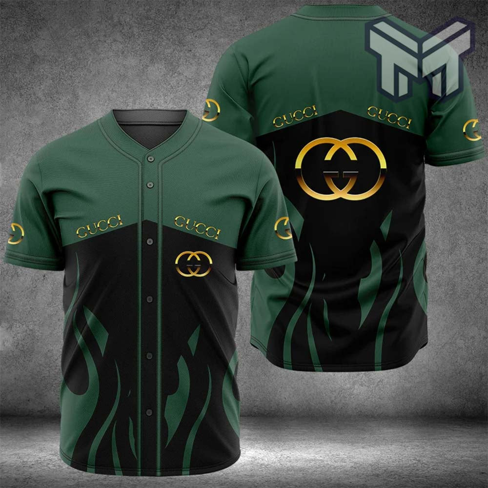 Gucci Green Baseball Jersey Shirt Luxury Clothing Clothes Sport For Men Women Hot  Type02