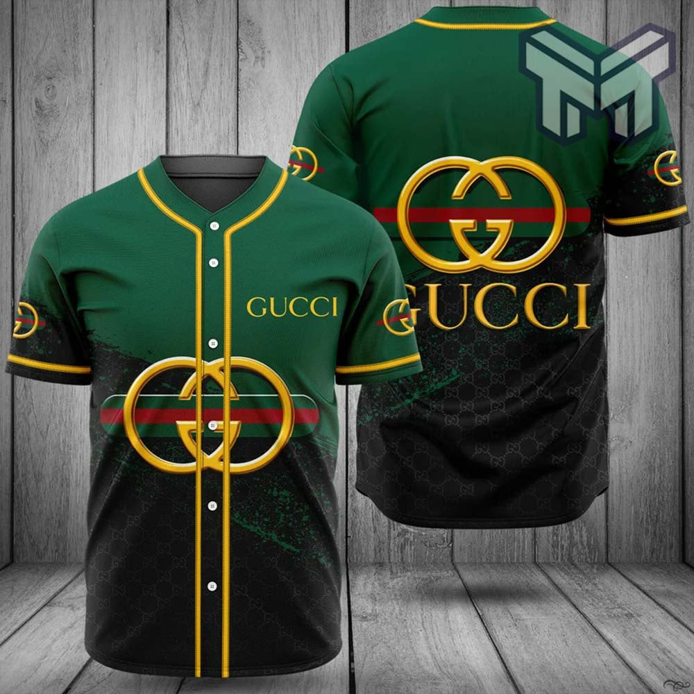 Gucci Green Baseball Jersey Shirt Luxury Clothing Clothes Sport For Men Women Hot  Type03