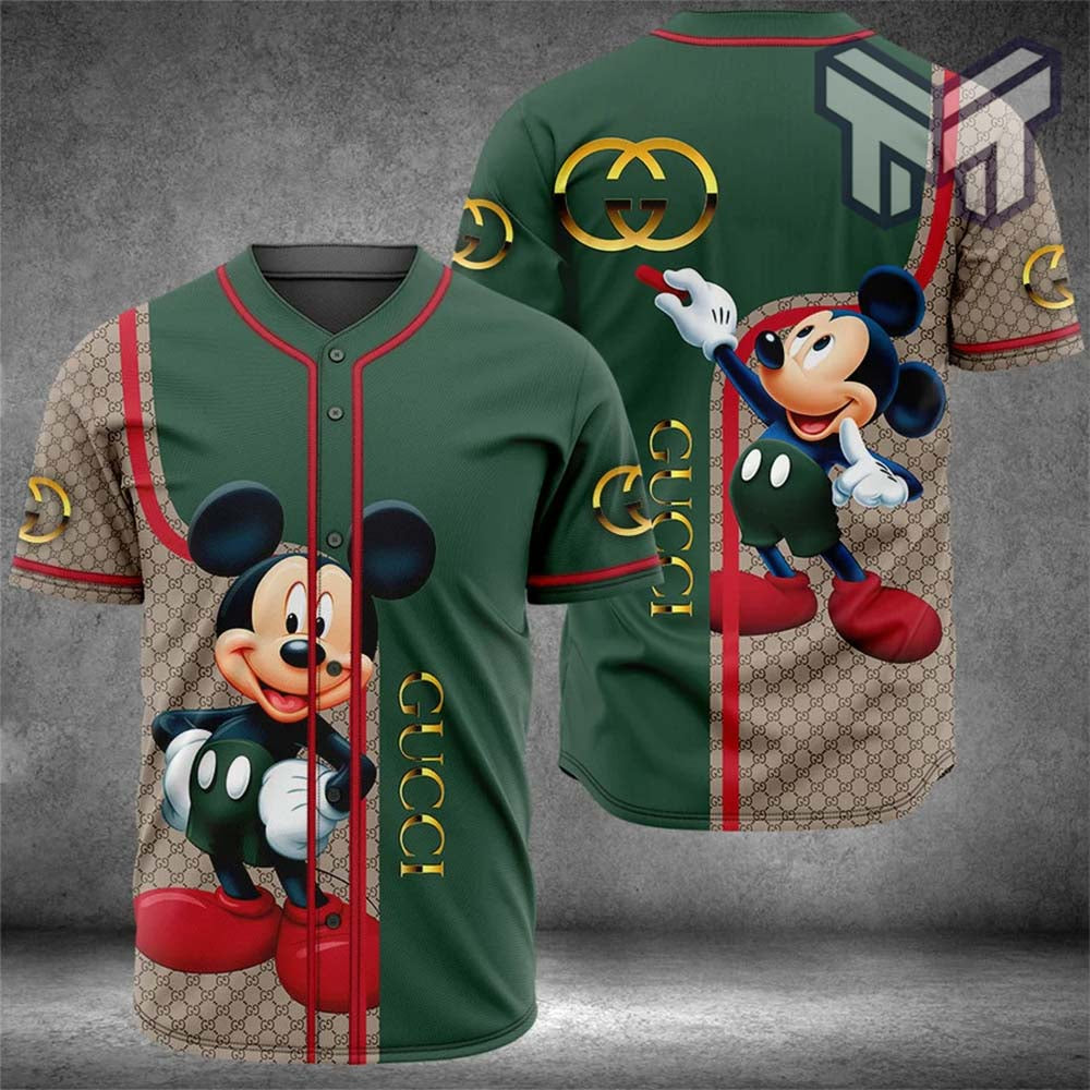 Gucci Mickey Mouse Baseball Jersey Shirt Luxury Clothing Clothes Sport Outfit For Men Women Hot