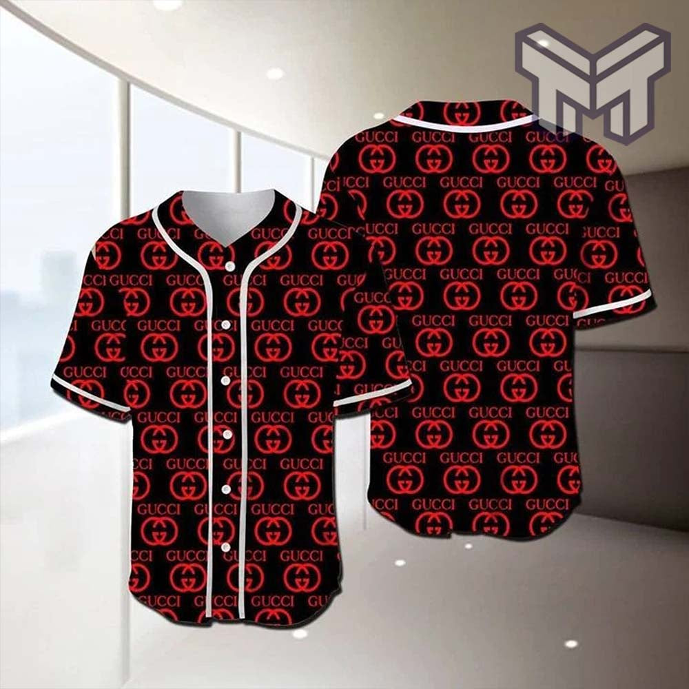 Gucci Red Baseball Jersey Shirt Luxury Lv Clothing Clothes Sport For Men Women Hot
