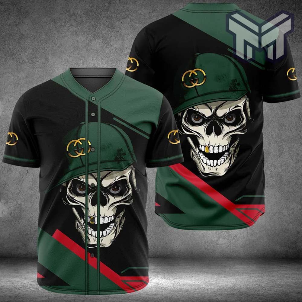 Gucci Skull Baseball Jersey Shirt Luxury Clothing Clothes Sport For Men Women Hot