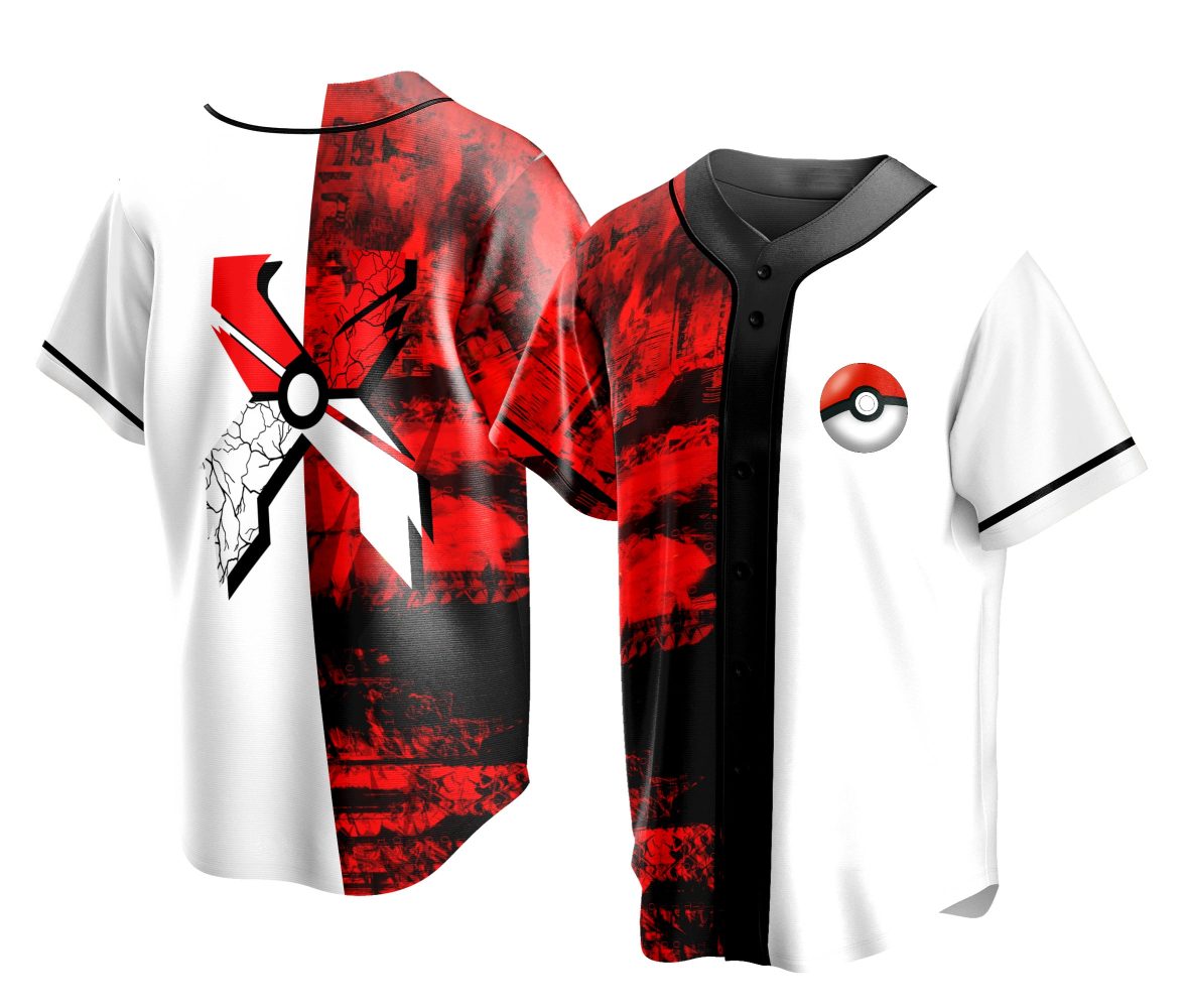 Stylish Red &amp; White Graphic Baseball Jersey - Perfect For Fans &amp; Casual Wear