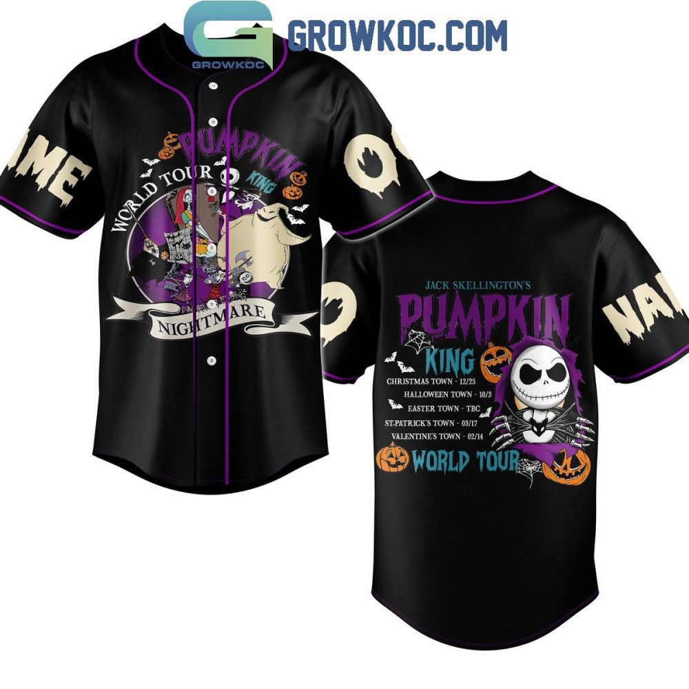 Jack Skellington Halloween Baseball Jersey - Pumpkin King World Tour Shirt