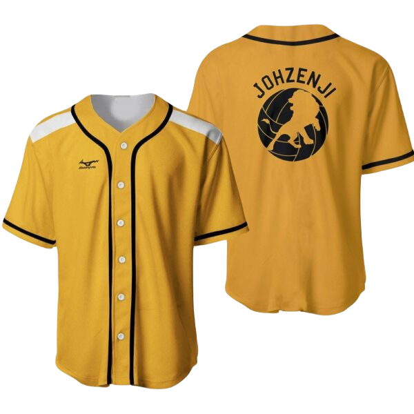 Stylish Yellow Johzenji Baseball Jersey - Premium Quality Team Apparel