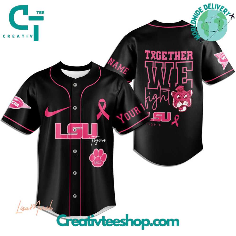 Lsu Tigers Breast Cancer Together We Fight Baseball Jersey