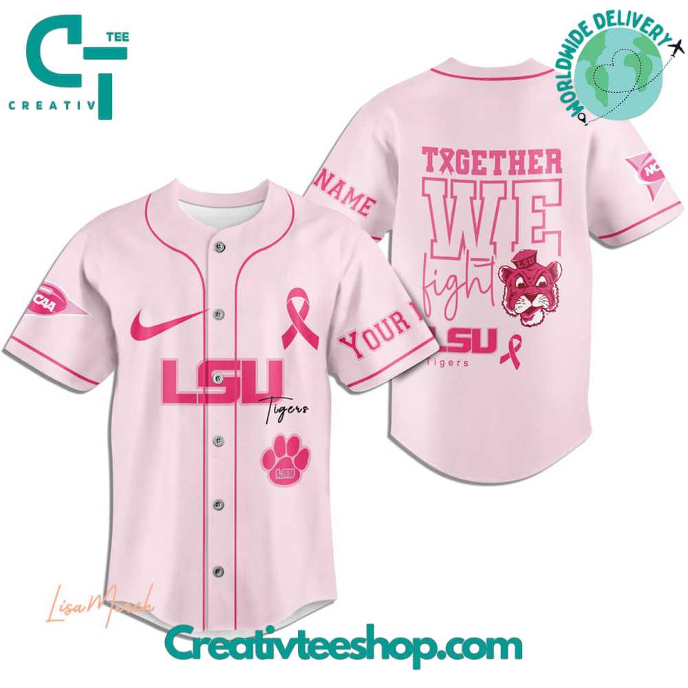 Lsu Tigers Breast Cancer Together We Fight Baseball Jersey