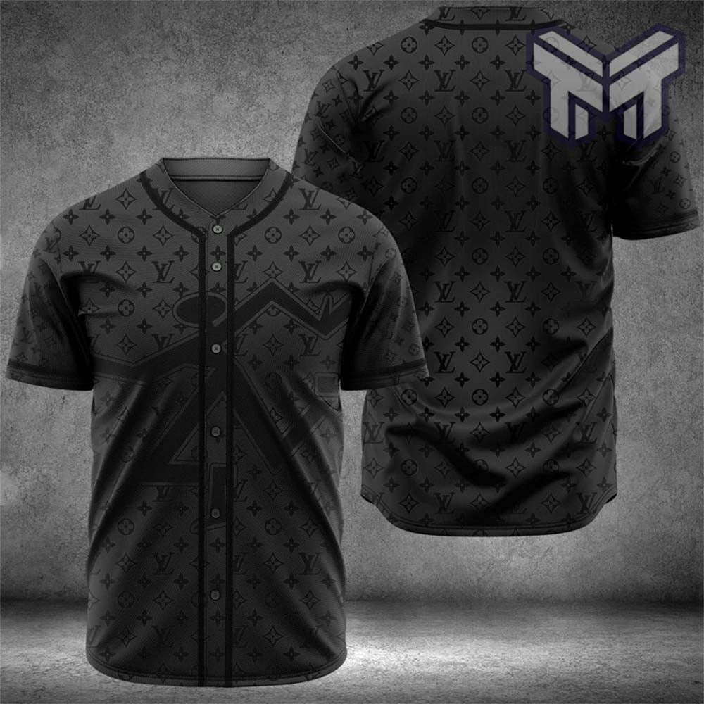 Louis Vuitton Black Baseball Jersey Shirt Lv Luxury Clothing Clothes Sport For Men Women Hot