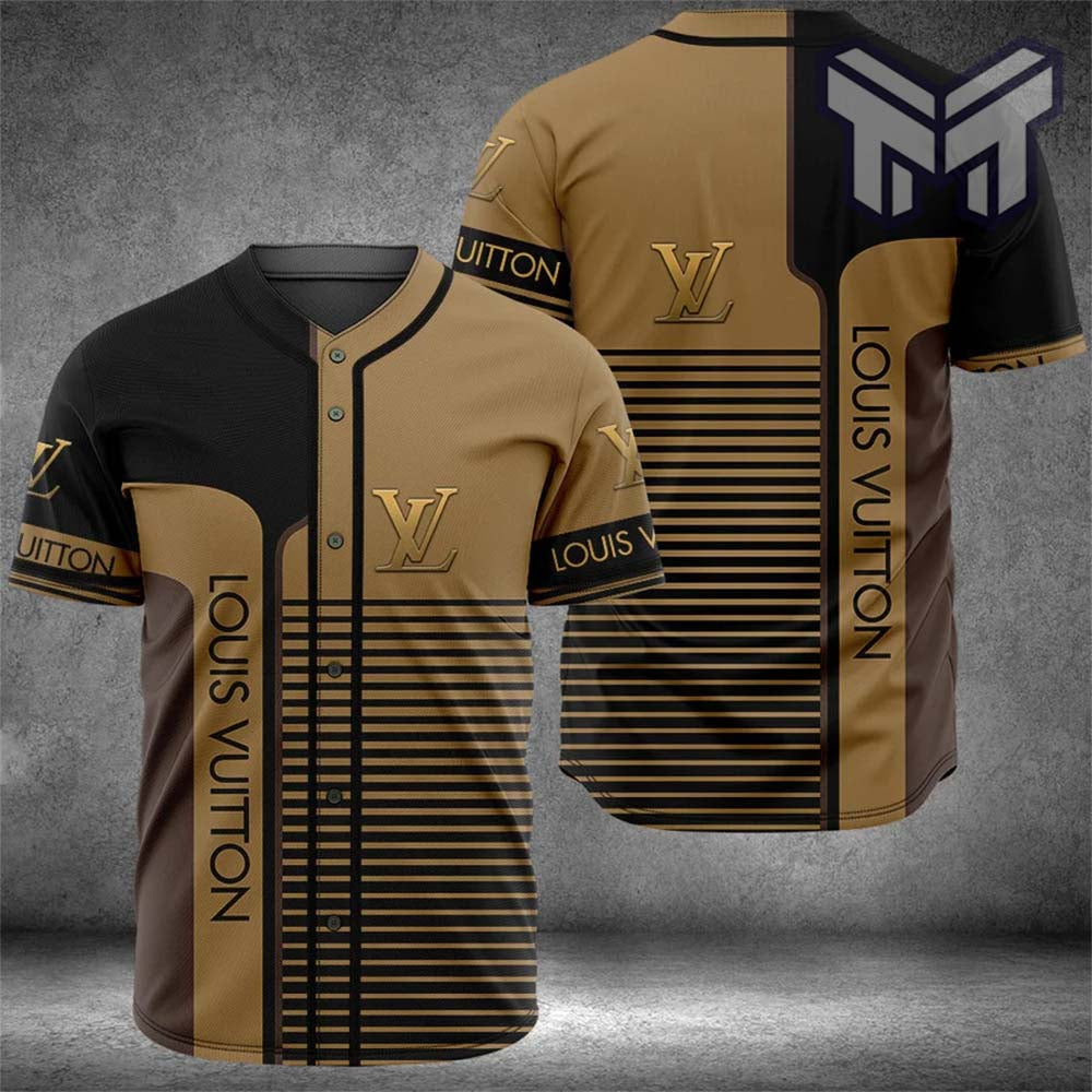 Louis Vuitton Brown Baseball Jersey Shirt Lv Luxury Clothing Clothes Sport For Men Women Hot