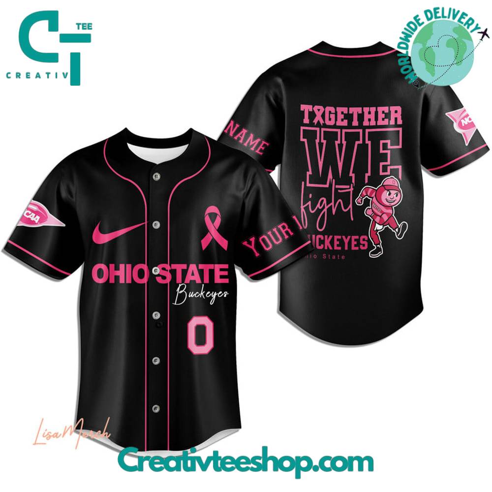 Ohio State Buckeyes Breast Cancer Together We Fight Baseball Jersey