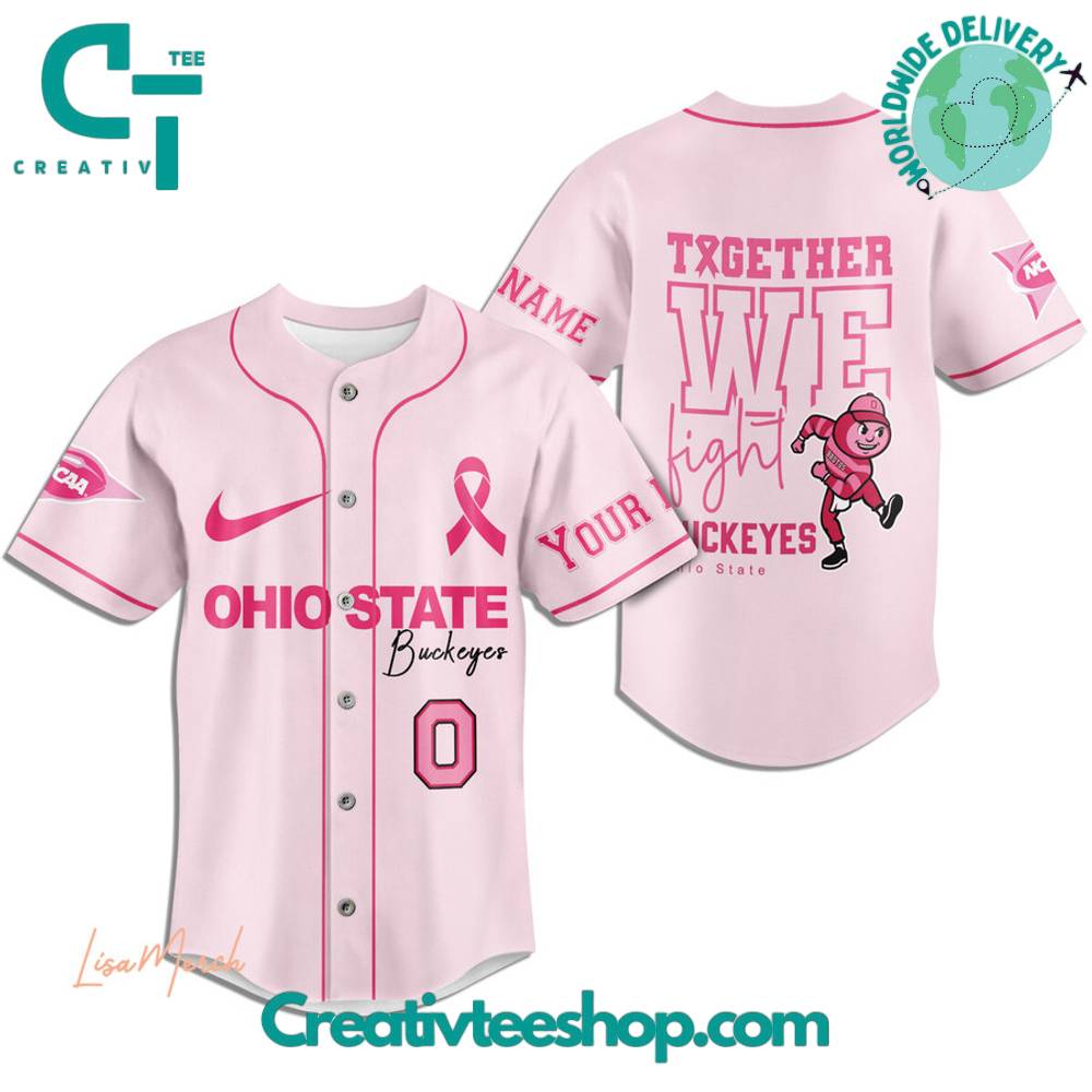 Ohio State Buckeyes Breast Cancer Together We Fight Baseball Jersey