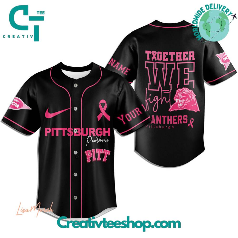 Pittsburgh Panthers Breast Cancer Together We Fight Baseball Jersey