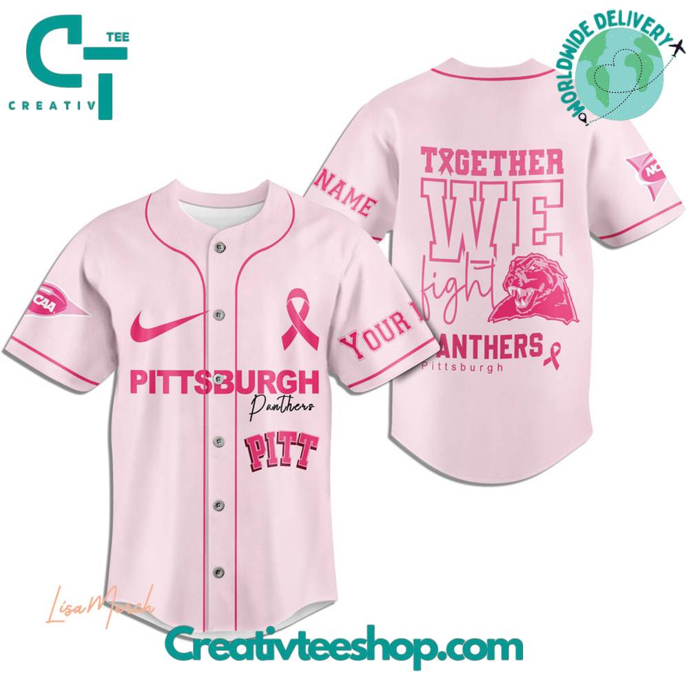 Pittsburgh Panthers Breast Cancer Together We Fight Baseball Jersey