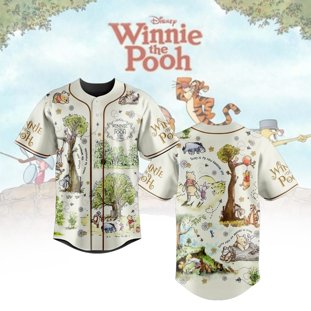 Disney Winnie The Pooh Baseball Jersey – Adorable Cartoon Print For Kids &amp; Adults