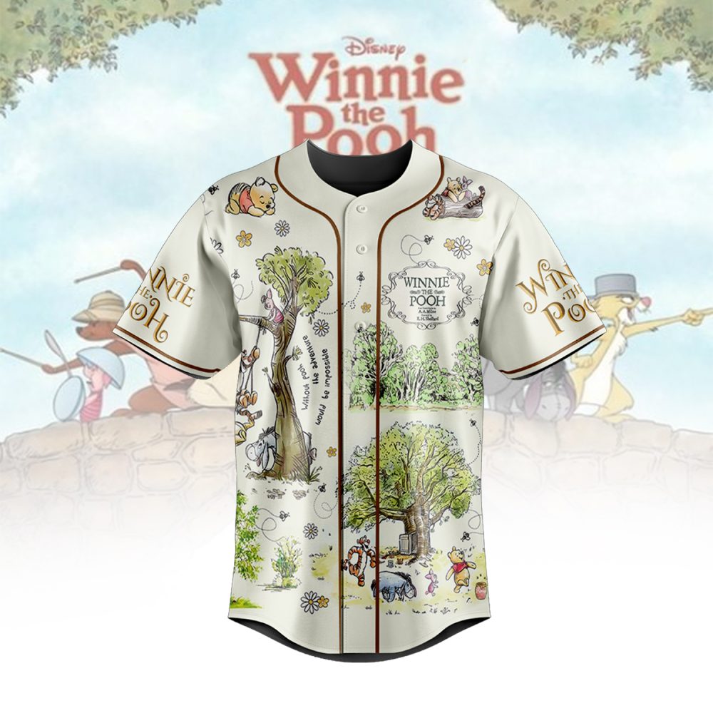 Disney Winnie The Pooh Baseball Jersey – Adorable Cartoon Print For Kids &amp; Adults