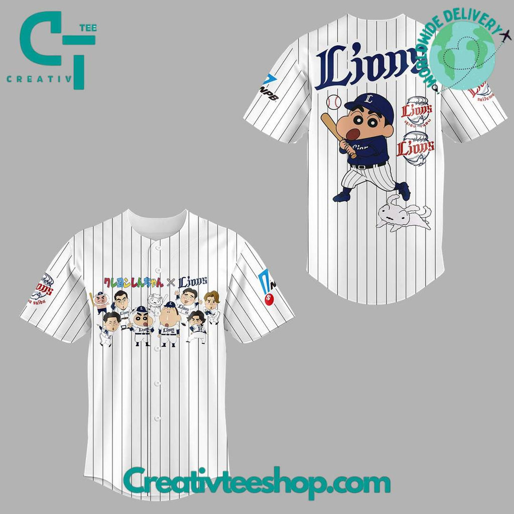 Saitama Seibu Lions X Crayon Shinchan Game 2025 Baseball Jersey