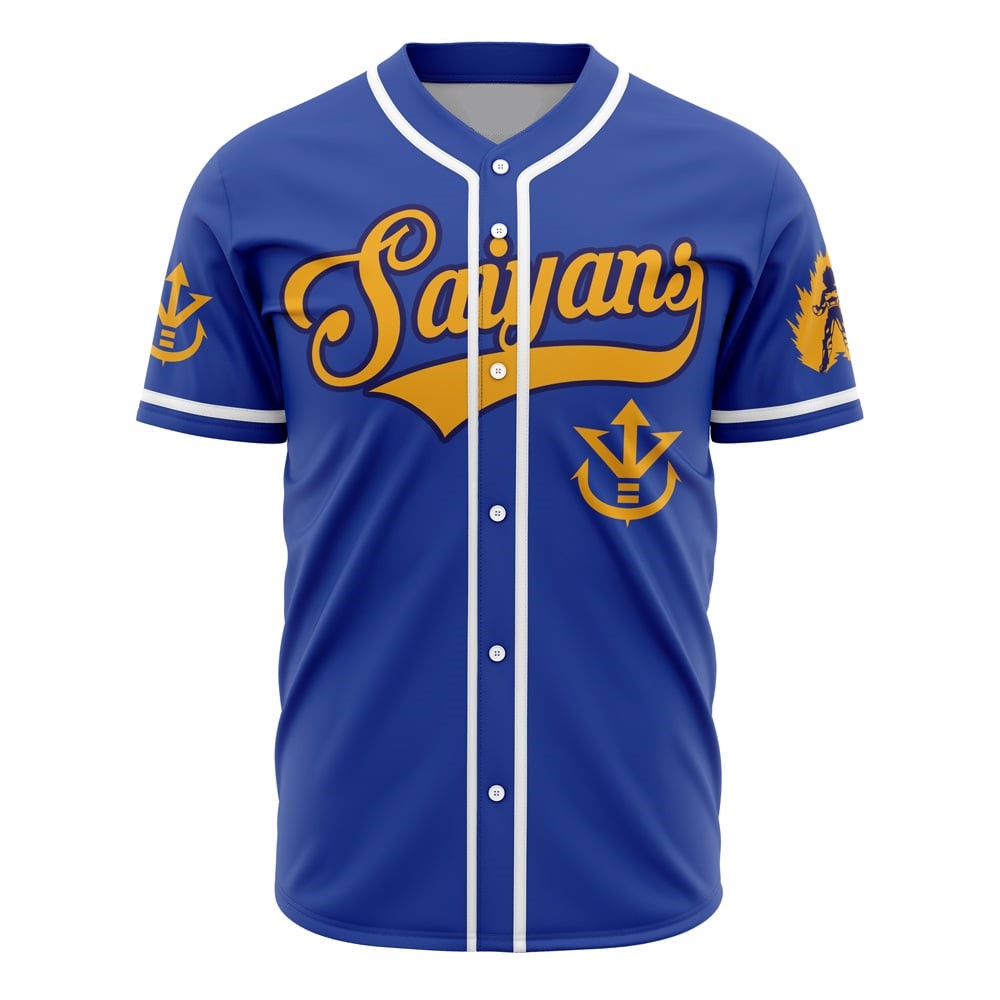 Unleash Your Inner Warrior: Blue Saiyans Baseball Jersey - Premium Design &amp; Comfort