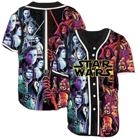 Star Wars Baseball Jersey - Epic Character Collage - Fan-Favorite Design For Ultimate Sci-Fi Lovers