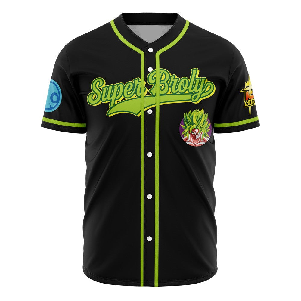 Super Broly Baseball Jersey - Anime Fan Apparel, Black &amp; Green Design