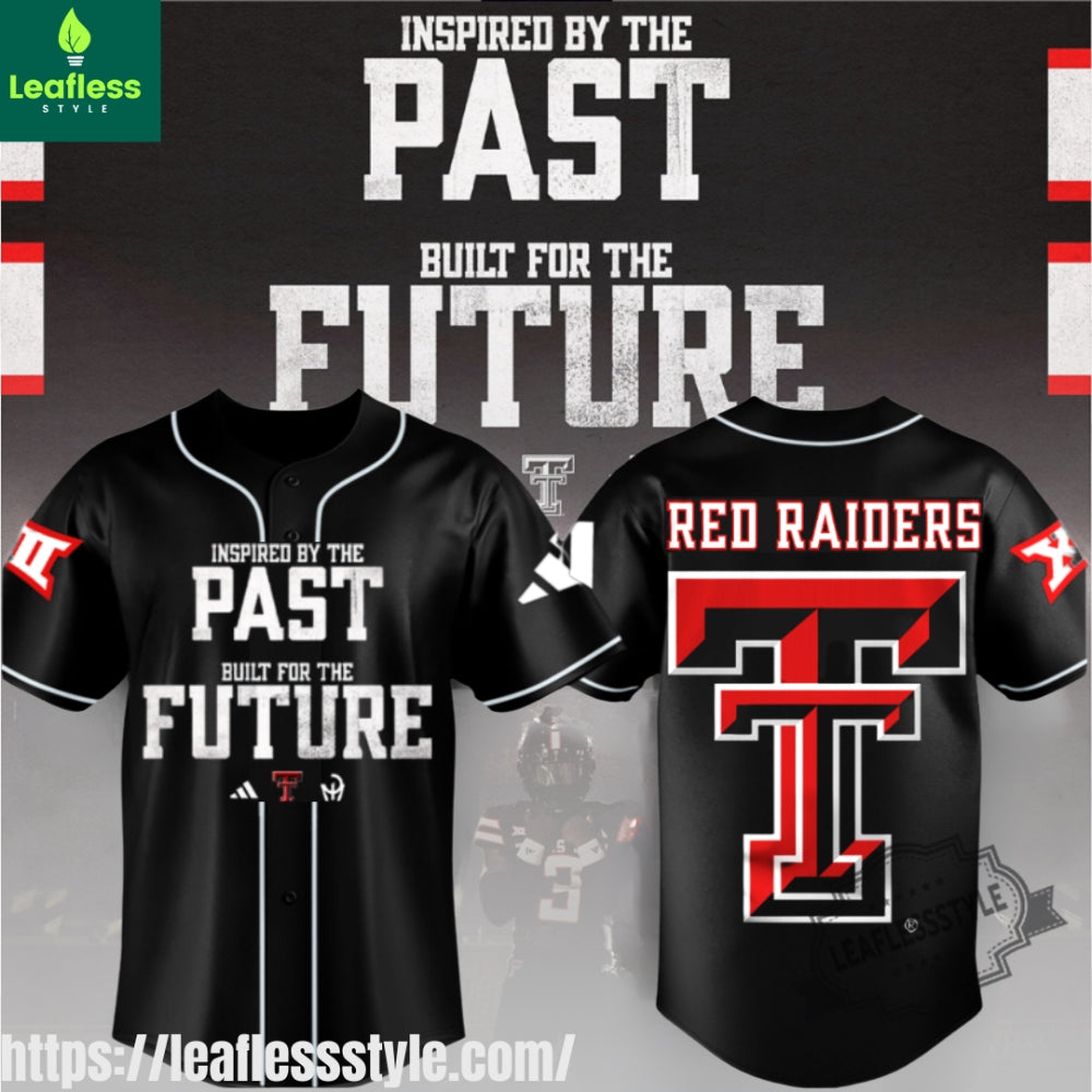 Texas Tech Red Raider Ncaa Football Adidas Black New Era Baseball Jersey Shirt