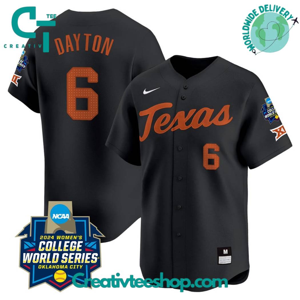 Texas Women'S College World Series Champions Black Baseball Jersey