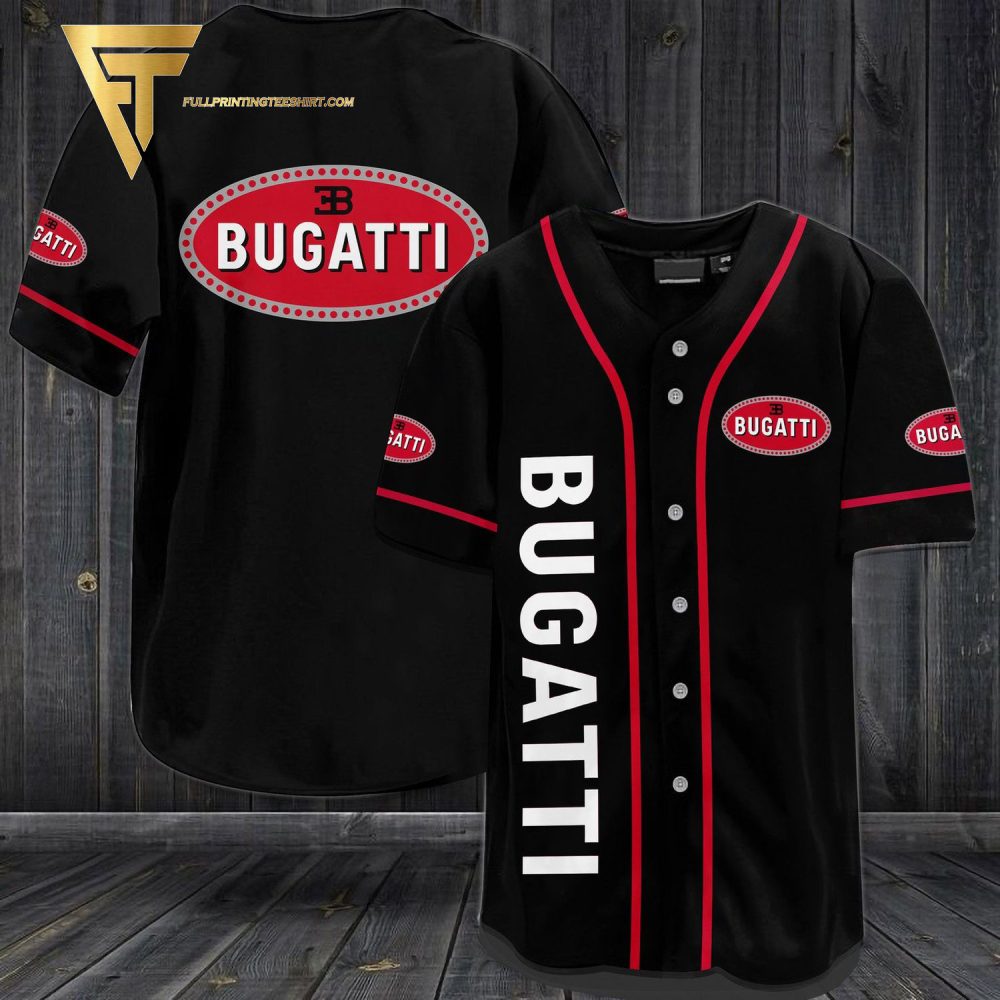 Stylish Bugatti Baseball Jersey - Black &amp; Red Sportswear For Fans