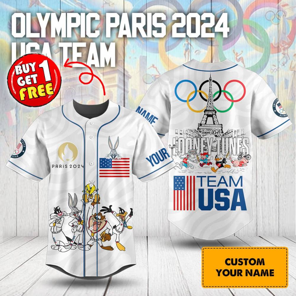 Usa Olympic Team Looney Tunes Baseball Jersey