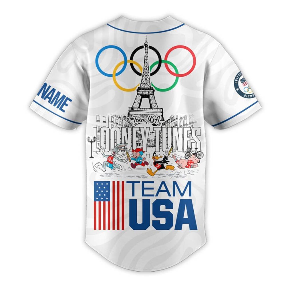 Usa Olympic Team Looney Tunes Baseball Jersey